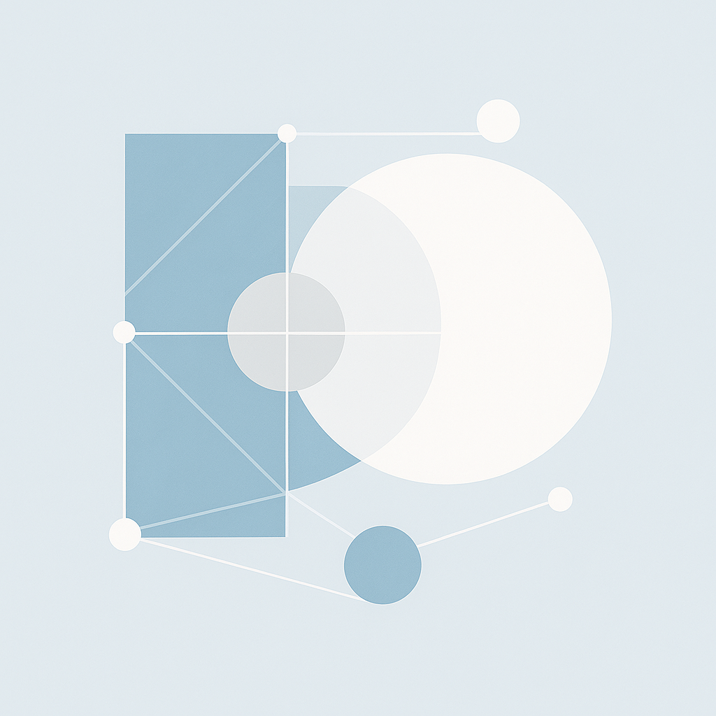 Abstract geometric composition representing the challenge of bringing clarity to complexity